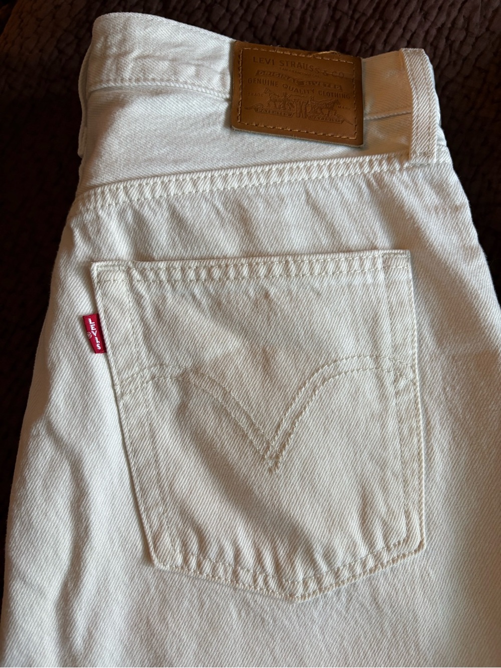 Levi's Cream/White Denim Jeans with Red Tab